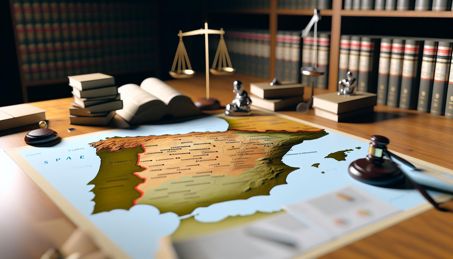 Distribución geográfica de los colegios de abogados en España